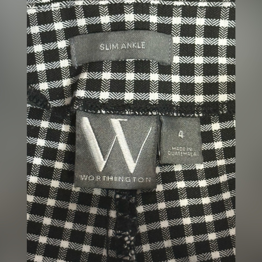 Worthington Black and White Plaid Pants - Picture 3 of 10